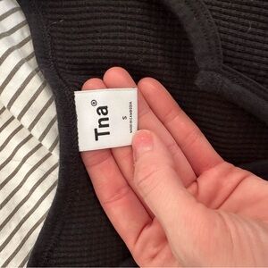 TNA Classic Black Ribbed Knit crop